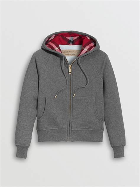 burberry zip front hooded sweatshirt